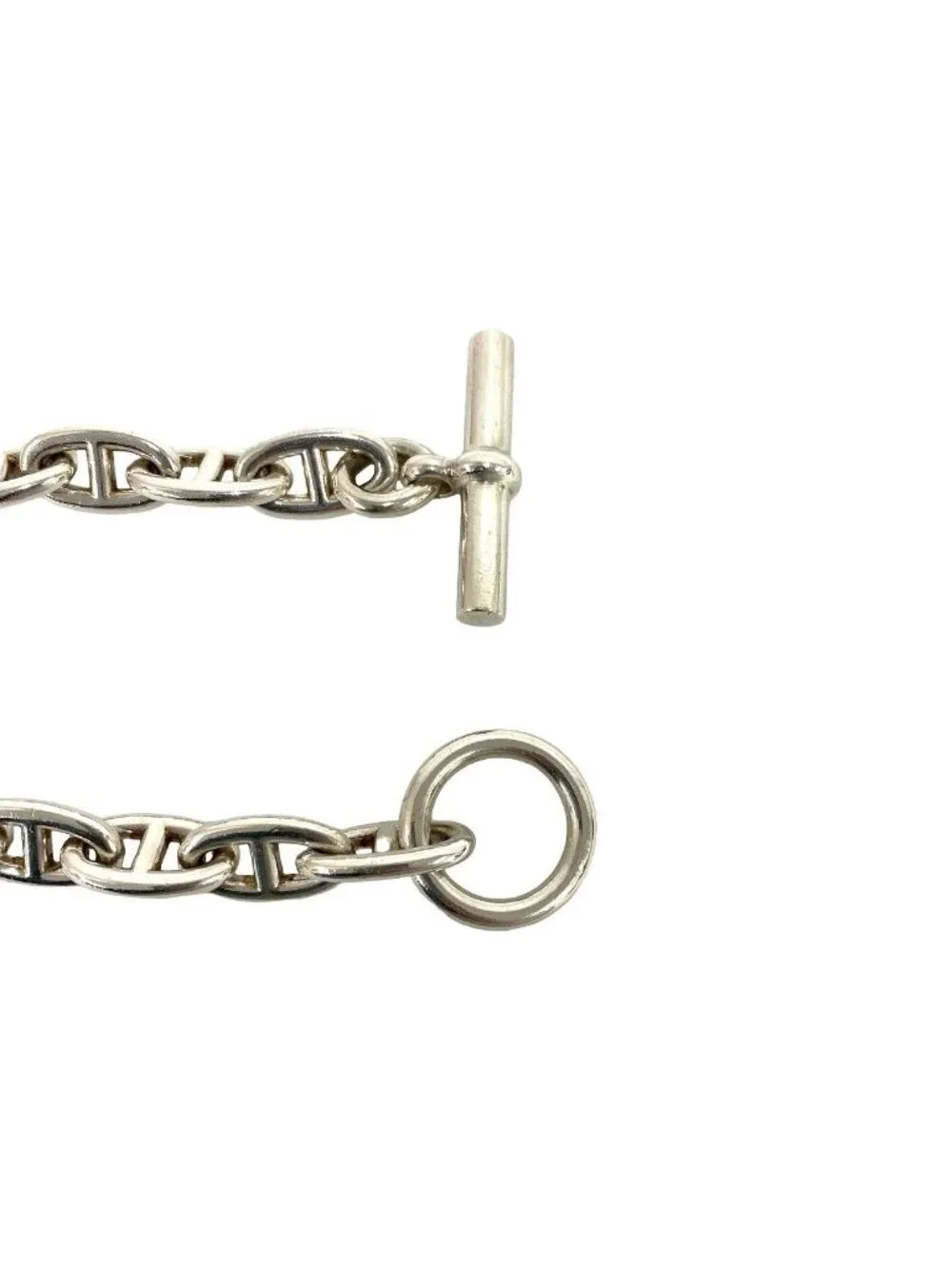 ★SOLD★ Hermes Chaine D'ancre GM 13 Links Bracelet Chain Bangle Silver - Picture 4 of 6